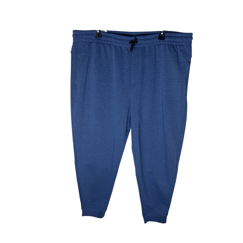 Members Mark Mens Active Jogger Pants Blue Heather XXL Double Knit Stretch NEW‎